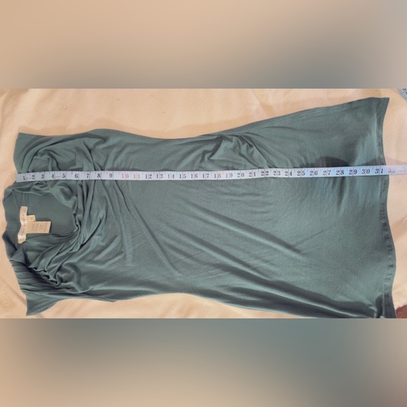 Max Studio teal cowl neck bodycon short sleeved dress Women’s size XS | ah - Picture 6 of 6